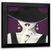 Fabiano Marco 20x20 Black Modern Framed Museum Art Print Titled - Haute Chapeau Purple I v2