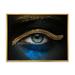 Girl Eyes With Gold Chain and Blue Pigment 40 in x 30 in Framed Photography Canvas Art Print by Designart