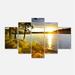 Designart Beautiful View of Sunset over Lake Landscape Canvas Art Print