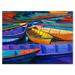 Designart Boats During Warm Sunset Resting On The Water II Nautical & Coastal Canvas Wall Art Print