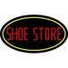 Shoe Store With Oval LED Neon Sign 13 x 24 - inches Black Square Cut Acrylic Backing with Dimmer - Bright and Premium built indoor LED Neon Sign for store interior DÃ©cor Storefront.