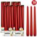 BOLSIUS 16 Deep Red Taper Candles - Smokeless Unscented 10 Inch Fine European Quality Dinner Candle Set - Paraffin Wax with 100 % Cotton Wicks Dripless Holiday Candlesticks