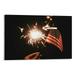 Flag and Fireworks Stick Canvas Wall Art Wall Decor with Framed Home Decor Horizontal Version Modern Decoration Ready to Hang