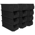 Akro-Mils Stackable Storage Bins AkroBins Stacking Organizer 15 x5 x5 Black 12-Pack