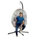 ikayaa Large Hanging Egg Chair with Stand & Resistant Cushion Hammock Chairs with C-Stand for Outdoor