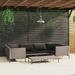 Anself 7 Piece Patio Lounge Set with Cushions Poly Rattan Dark Gray Outdoor Sectional Sofa Set Steel Frame for Garden Lawn Courtyard Balcony