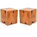 Home Square Outdoor Root Side Table in Teak Finish - Set of 2