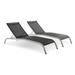 Ergode Savannah Outdoor Patio Mesh Chaise Lounge Set of 2 - Black