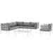 Ergode Harmony 7 Piece Outdoor Patio Aluminum Sectional Sofa Set - White Gray