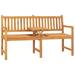 Anself 3-Seater Garden Bench with Table Teak Wood Patio Porch Chair Wooden Outdoor Bench for Backyard Balcony Park Lawn 59.1 x 24.6 x 35.4 Inches (W x D x H)