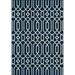 Havenside Home Geometric Trellis Outdoor Area Rug Navy 5 3 x 7 6 5 x 8 Outdoor Indoor Ivory Runner Rectangle