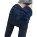 Capreze Fleece Lined Base Layer Trousers High Waist Underwear Bottoms Woemen Thicken Plush Slim Leg Compression Pants Yoga Thermal Long Johns Navy Blue M