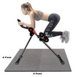 Power Plank Ab Crunch Machine 5 Minute Exercise Shaper Adjustable Abdominal Exercise Equipment Ab Core Cruncher Glider Trainer LCD Display Home Gym Fitness Workout w 4 x4 EVA Puzzle Mat