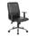 Boss Office Products Black Contemporary Ergonomic Adjustable Height Swivel Upholstered Task Chair in Chrome | B431-BK