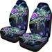 Xoenoiee 2 Pack Car Seat Cover Front Seats Only Sea Turtle Flower Underwater Print Auto Seat Covers Universal Fit Car Front Seat Protector for Car Truck SUV or Van