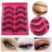 Anvazise 5 Pairs/Set False Eyelash 3D Effect Extension Thick Handmade Stems Makeup Natural Thick Soft Lashes for Girl