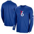 Men's Nike Blue Philadelphia 76ers 2022/23 City Edition Pregame Warmup Long Sleeve Shooting Shirt
