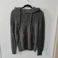 American Eagle Outfitters Shirts | American Eagle Heather Grey Tight Knit Cotton Silk Wool Blend Pullover Hoodie | Color: Gray | Size: Xs