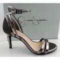 Jessica Simpson Shoes | Jessica Simpson Mayette Dress Ankle Strap Sandals Gunmetal Metallic Size 9.5 | Color: Gray | Size: 9.5