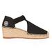 Tory Burch Shoes | Nib Tory Burch Women's Black Catalina Espadrille Wedge Sandal Size 5m | Color: Black/Tan | Size: 5