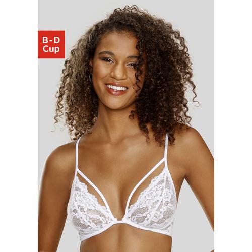 Bügel-BH LASCANA Gr. 70, Cup C, weiß Damen BHs Reizwäsche BH Bügel-BH Spitzen-BH Hochzeitsdessous Hochzeitswäsche Spitzenwäsche Spitzen-BHs aus Spitze und Zierbänder, sexy Dessous