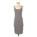 H&M Casual Dress - Bodycon: Black Stripes Dresses - Women's Size X-Small