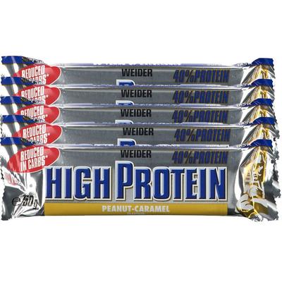Weider 40 % High Protein Low Carb, Erdnuss-Karamell, Riegel 5x50 g Image