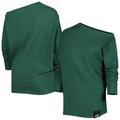 Women's KIYA TOMLIN Green Bay Packers Twisted Tri-Blend Asymmetrical 3/4-Dolman Sleeve Sweatshirt