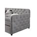 Cora Twin Size Upholstered Tufted Daybed With Twin Trundle in Light Grey - CasePiece USA C50009-011