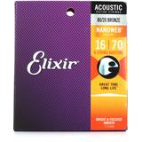 Elixir Strings 11308 Nanoweb 80/20 Bronze Acoustic Baritone Guitar Strings - .016-.070 8-string