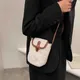 Sac fourre-tout en peluche douce pour femme broderie de dessin animé sac à main lancé en poil