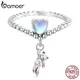 Bamoer – bague en argent Sterling 925 Zircon rose mignon petit ours ballon en forme de cœur pour