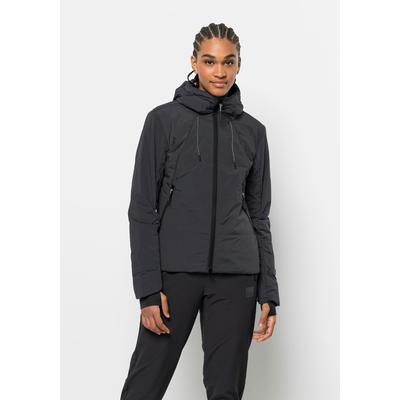 Fahrradjacke JACK WOLFSKIN "BIKE COMMUTE INS JKT W", Damen, Gr. L (42/44), grau (phantom), Style:Oberstoff 87% POLYAMID, 13% ELASTHAN; FUTTER: 100% POLYESTER; FÜLLUNG: 100% POLYESTER, Jacken Image