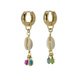 Invicta Mayamar Women's Beaded Earrings w/Natural Kauri Shell Multicolor (MM-00369)