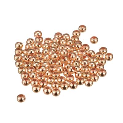 200Pcs 5mm Round Spacer Beads Jewelry Making Spacer Loose Ball Bead, Rose Gold - Rose Gold