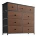 REAHOME 9 Drawer Steel Frame Bedroom Storage Organizer Chest Dresser, Espresso