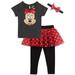 Disney Minnie Mouse Infant Baby Girls T-Shirt Leggings and Headband 3 Piece Outfit Set Infant to Big Kid