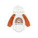 TheFound Toddler Infant Baby Boy Girl Halloween Pumpkin Outfits Oversized Sweatshirt Hooded Romper Bodysuit Clothes