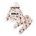 NZRVAWS Baby Girls Outfits 18 Months Baby Girls Letter Print Splice Hoodies 24 Months Baby Girls Floral Print Pants 2Pcs Winter Clothes Set Apricot