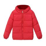 nsendm Toddler Kids Boys Girls Winter Warm Jacket Outerwear Solid Coats Hooded Down Fill Outwear Kids Snow Jacket Outerwear Red 7-8 Years