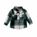 Kids Little Boys Girls Baby Plaid Flannel Shirt Jacket Long Sleeve Button Down Plaid Flannel Shacket Coat for Girl Boy