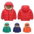 Kids Outerwear Winter Warm Long Sleeve Hoodie Jacket Baby Girls Outwear Zipper Up Jacket Down Coat Clothes Red XS
