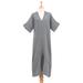 'Handcrafted Double-Layered Cotton Gauze Shift Dress in Grey'
