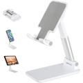 Cell Phone Stand Angle Height Adjustable Cell Phone Stand for Desk Fully Foldable Cell Phone Holder Tablet Stand Case Friendly Compatible with All Mobile Phone/iPad/Kindle/Tablet Phone Dock