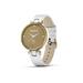 Garmin Lily Classic Edition Light Gold Bezel w White Case & Italian Leather Band Watch
