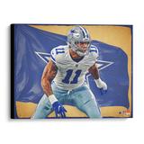 Micah Parsons Dallas Cowboys Stretched 20" x 24" Canvas Giclee Print - Designed by Artist Brian Konnick