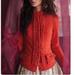 Anthropologie Sweaters | Fitted Anthropologie Knit Cardigan Sz. Large | Color: Orange/Red | Size: L