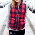 J. Crew Jackets & Coats | J. Crew Buffalo Plaid Check Black And Red Puffer Down Vest. | Color: Black/Gold/Red | Size: Xs