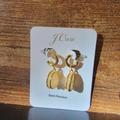 J. Crew Jewelry | J. Crew Framed Stone Hoop Drop Earrings Nwt | Color: Gold/Yellow | Size: Os