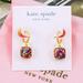 Kate Spade Jewelry | Kate Spade Mini Square Multi Color Glitters Huggie Earrings Gold Plated | Color: Gold | Size: Os